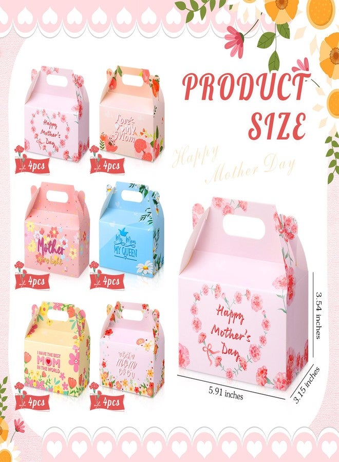 Sinload 24 Pcs Mother's Day Floral Favor Boxes Best Mom Party Favor Gift Boxes Pink Treat Boxes for Mother's Day Birthday Party Supplies Decorations Candy Candle, 6 Designs, 5.91 x 3.15 x 3.54'' - Image 2